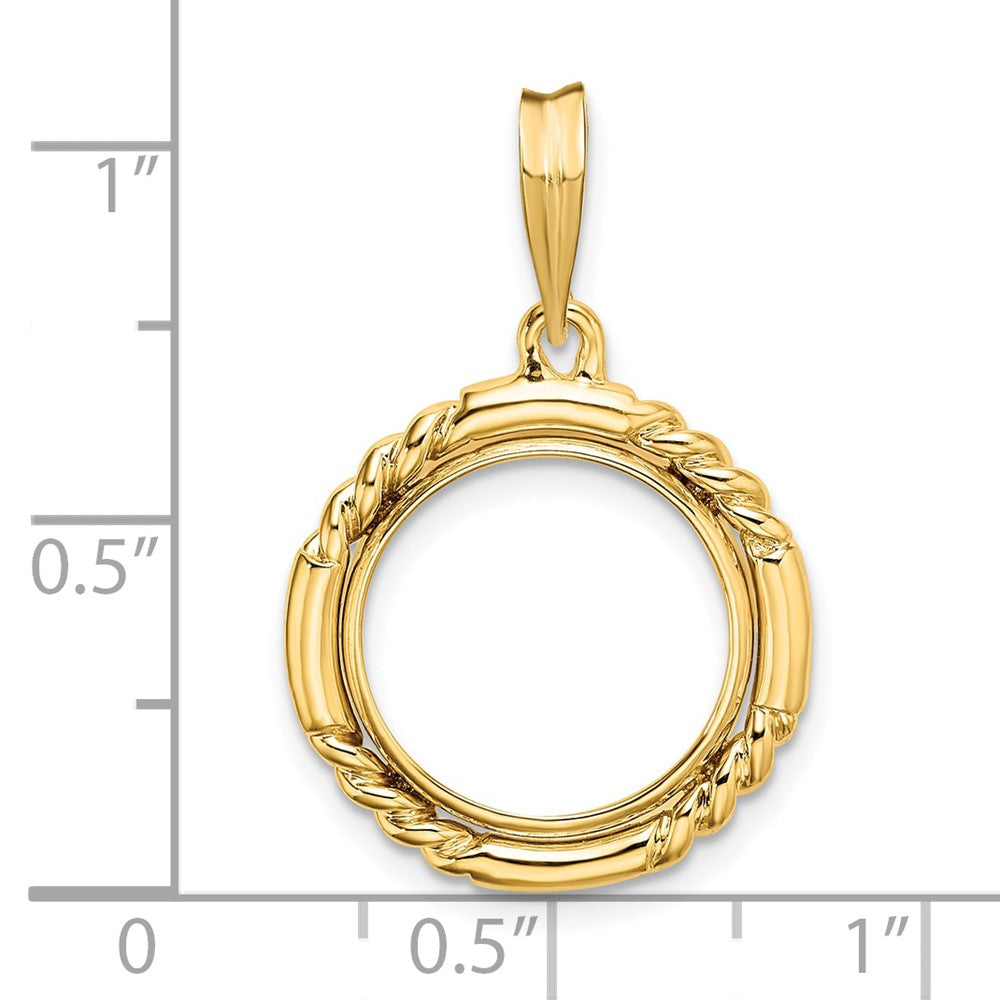 FJC Finejewelers 14 kt Yellow Gold Quadruple Twist and Bright 13mm Prong Coin Bezel Pendant