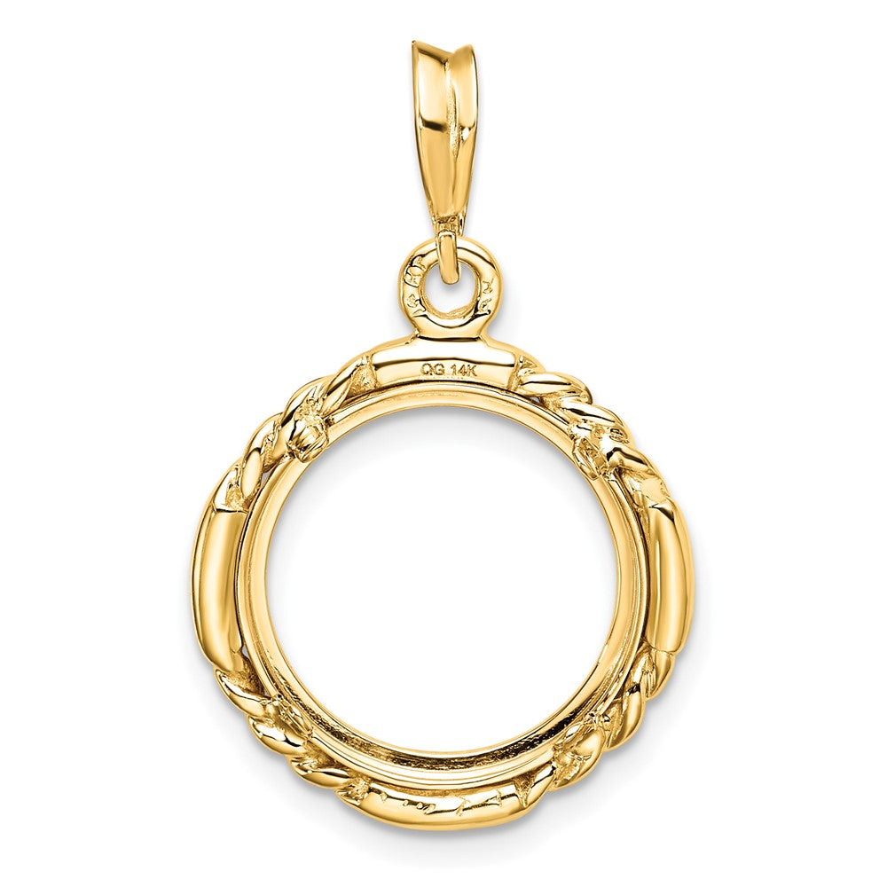 FJC Finejewelers 14 kt Yellow Gold Quadruple Twist and Bright 14mm Prong Coin Bezel Pendant