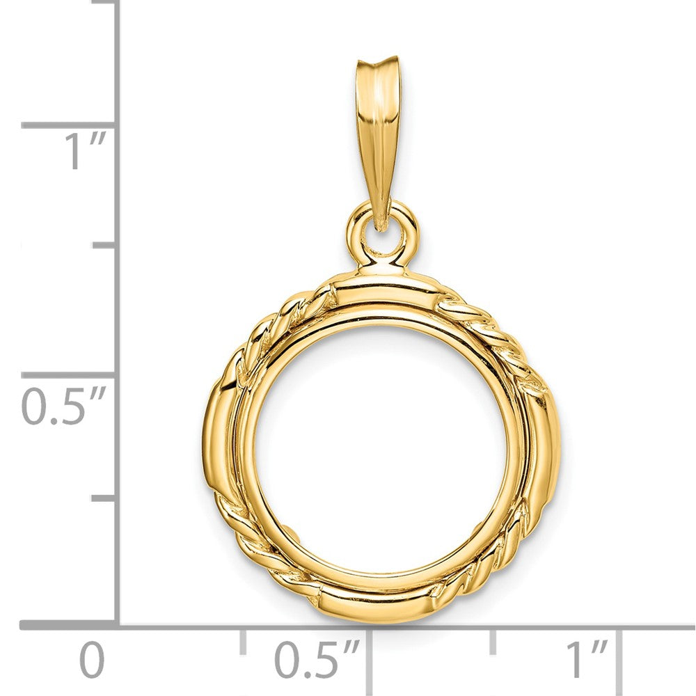 FJC Finejewelers 14 kt Yellow Gold Quadruple Twist and Bright 14mm Prong Coin Bezel Pendant