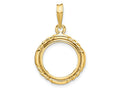 FJC Finejewelers 14 kt Yellow Gold Quadruple Twist and Bright 14mm Prong Coin Bezel Pendant