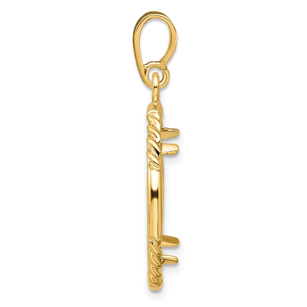 FJC Finejewelers 14 kt Yellow Gold Quadruple Twist and Bright 17.8mm Prong Coin Bezel Pendant