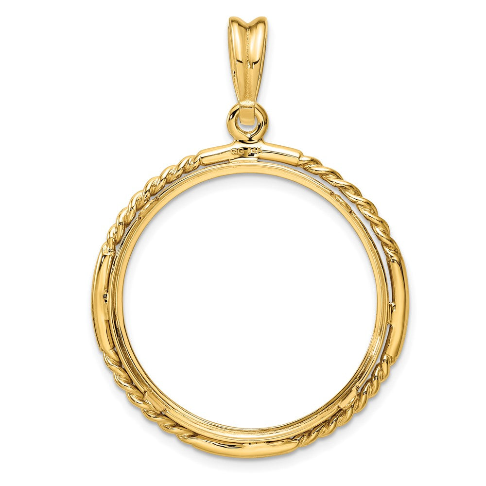 FJC Finejewelers 14 kt Yellow Gold Quadruple Twist and Bright 27mm Prong Coin Bezel Pendant