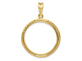 FJC Finejewelers 14 kt Yellow Gold Quadruple Twist and Bright 27mm Prong Coin Bezel Pendant
