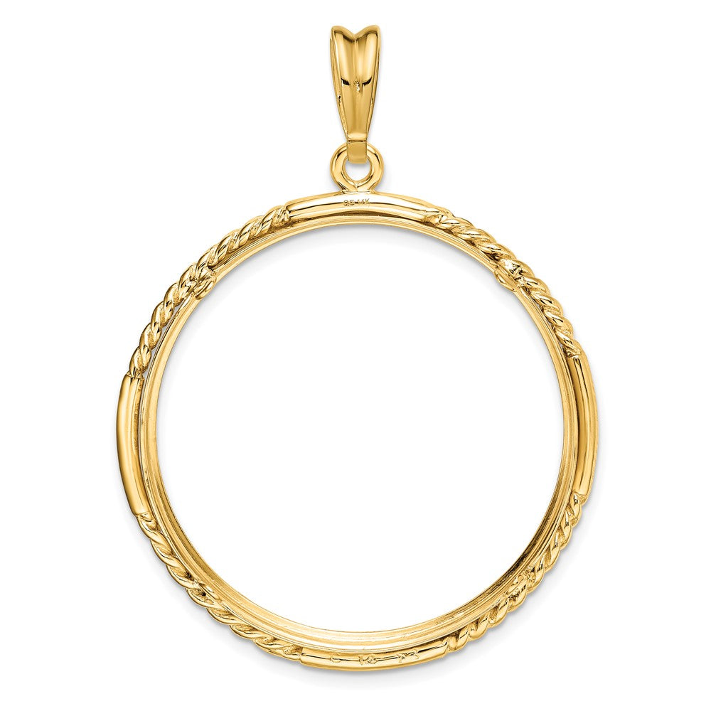 FJC Finejewelers 14 kt Yellow Gold Quadruple Twist and Bright 32mm Prong Coin Bezel Pendant