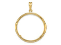 FJC Finejewelers 14 kt Yellow Gold Quadruple Twist and Bright 32mm Prong Coin Bezel Pendant