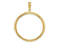 FJC Finejewelers 14 kt Yellow Gold Quadruple Twist and Bright 34.2mm Prong Coin Bezel Pendant