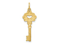 FJC Finejewelers 14 kt Yellow Gold Polished Fancy Edge Key Charm 31 x 10 mm