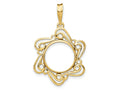 FJC Finejewelers 14 kt Yellow Gold Polished Curved Scroll 13.0mm Prong Coin Bezel Pendant