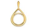 FJC Finejewelers 14 kt Yellow Gold Polished Teardrop Shaped 14.0mm Prong Coin Bezel Pendant