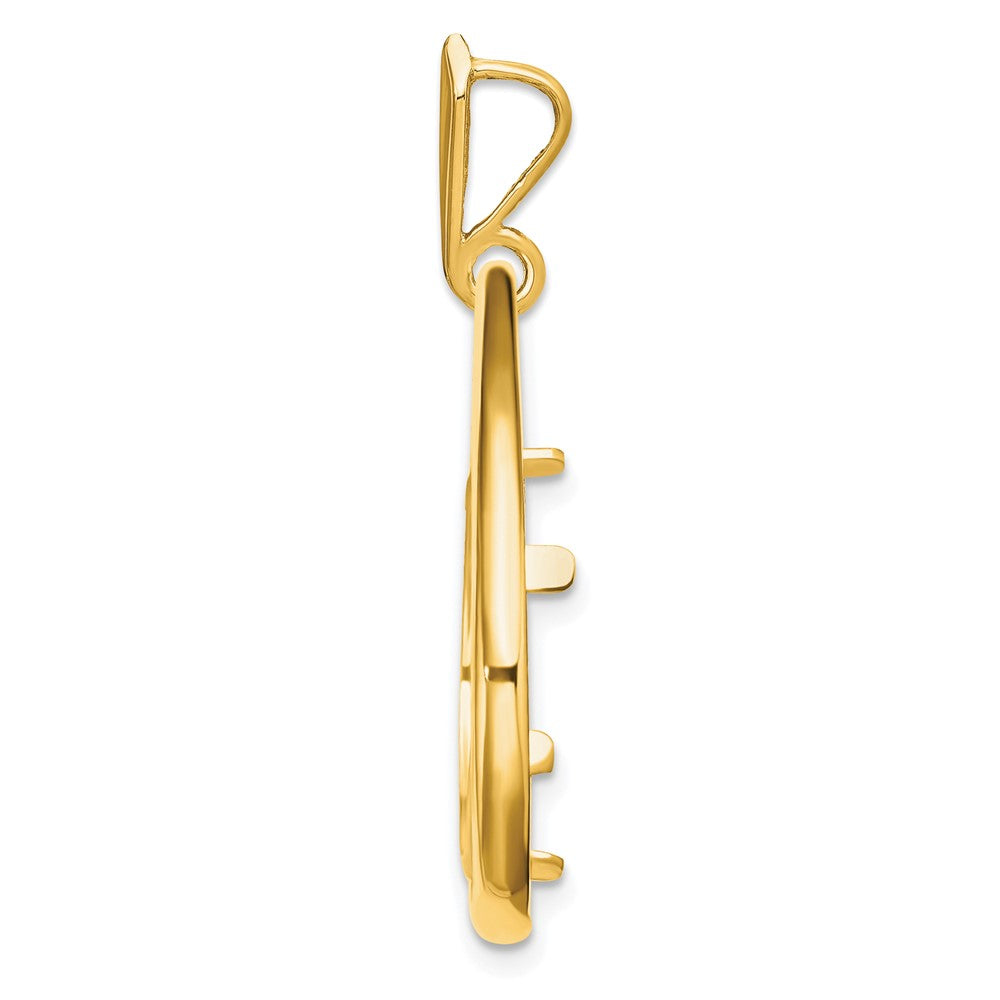 FJC Finejewelers 14 kt Yellow Gold Polished Teardrop Shaped 16.5mm Prong Coin Bezel Pendant