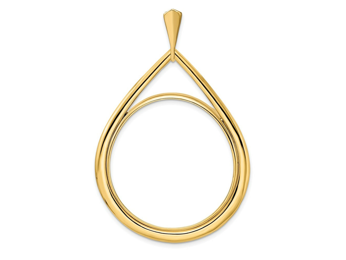 FJC Finejewelers 14 kt Yellow Gold Polished Teardrop Shaped 32.7mm Prong Coin Bezel Pendant