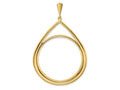 FJC Finejewelers 14 kt Yellow Gold Polished Teardrop Shaped 37.0mm Prong Coin Bezel Pendant