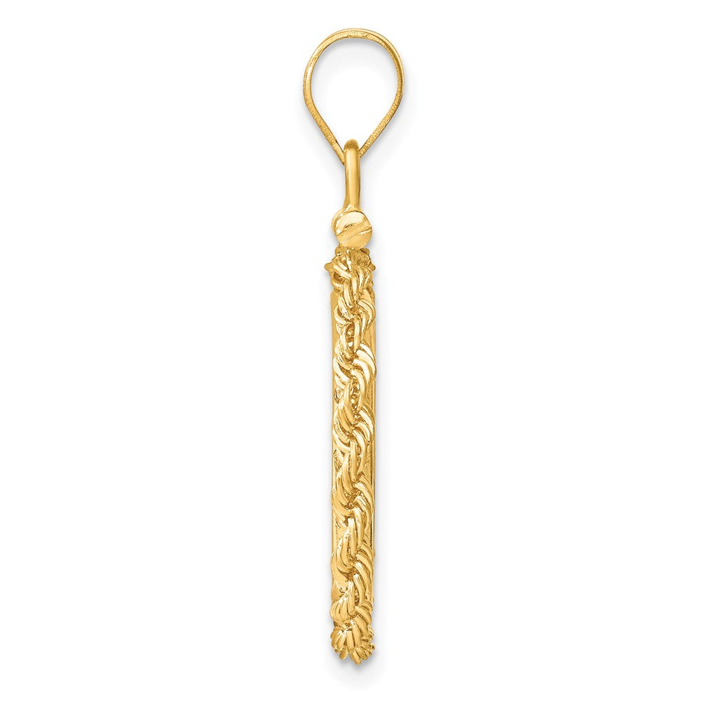 FJC Finejewelers 14 kt Yellow Gold Rope 15.0mm x 0.8mm Screw Top Coin Bezel Pendant