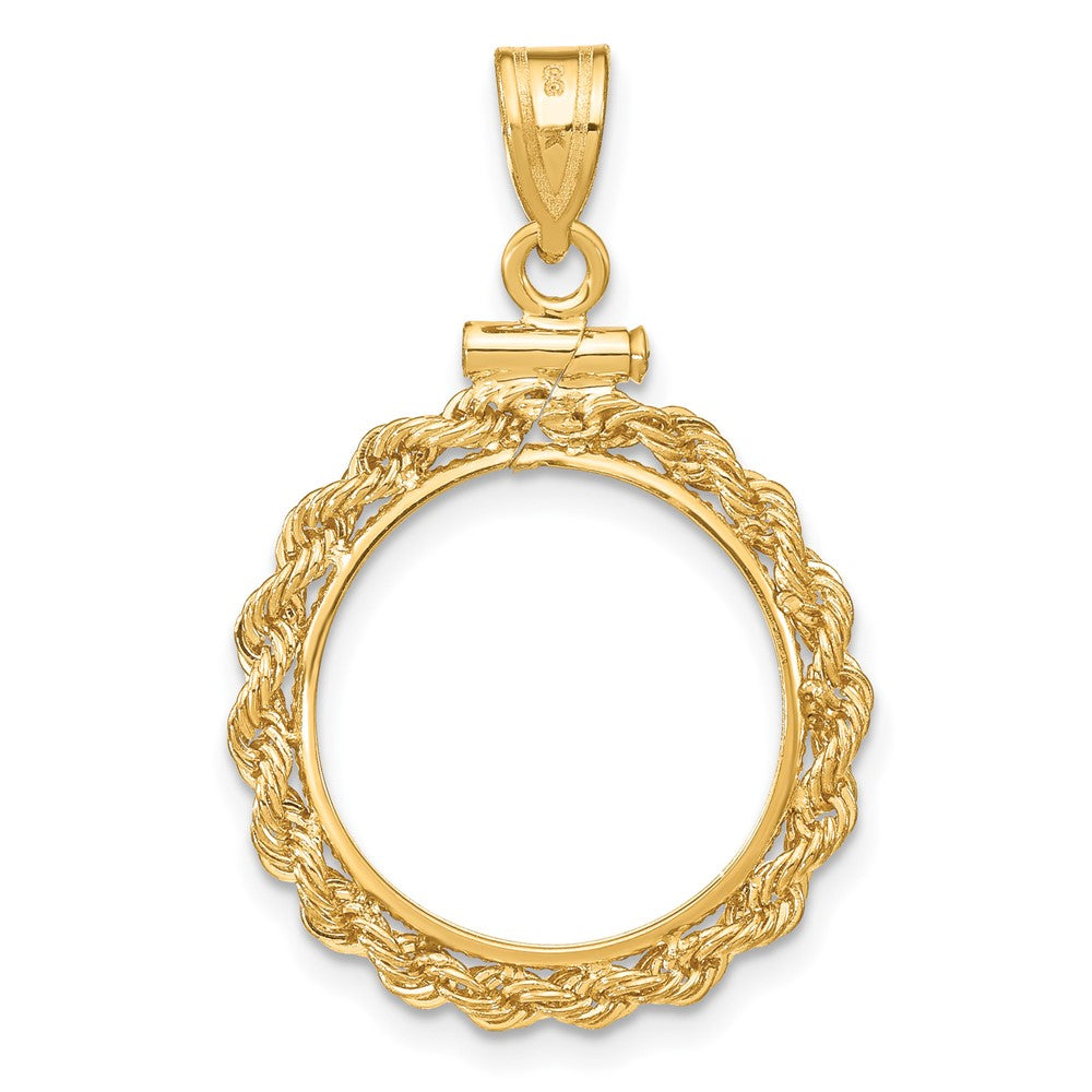FJC Finejewelers 14 kt Yellow Gold Rope 15.0mm x 0.8mm Screw Top Coin Bezel Pendant