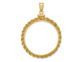 FJC Finejewelers 14 kt Yellow Gold Polished Rope 30.0mm x 3mm Screw Top Coin Bezel Pendant