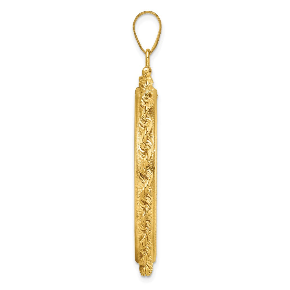 FJC Finejewelers 14 kt Yellow Gold Rope 37.0mm x 2.85mm Screw Top Coin Bezel Pendant