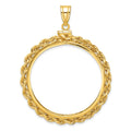 FJC Finejewelers 14 kt Yellow Gold Rope 37.0mm x 2.85mm Screw Top Coin Bezel Pendant