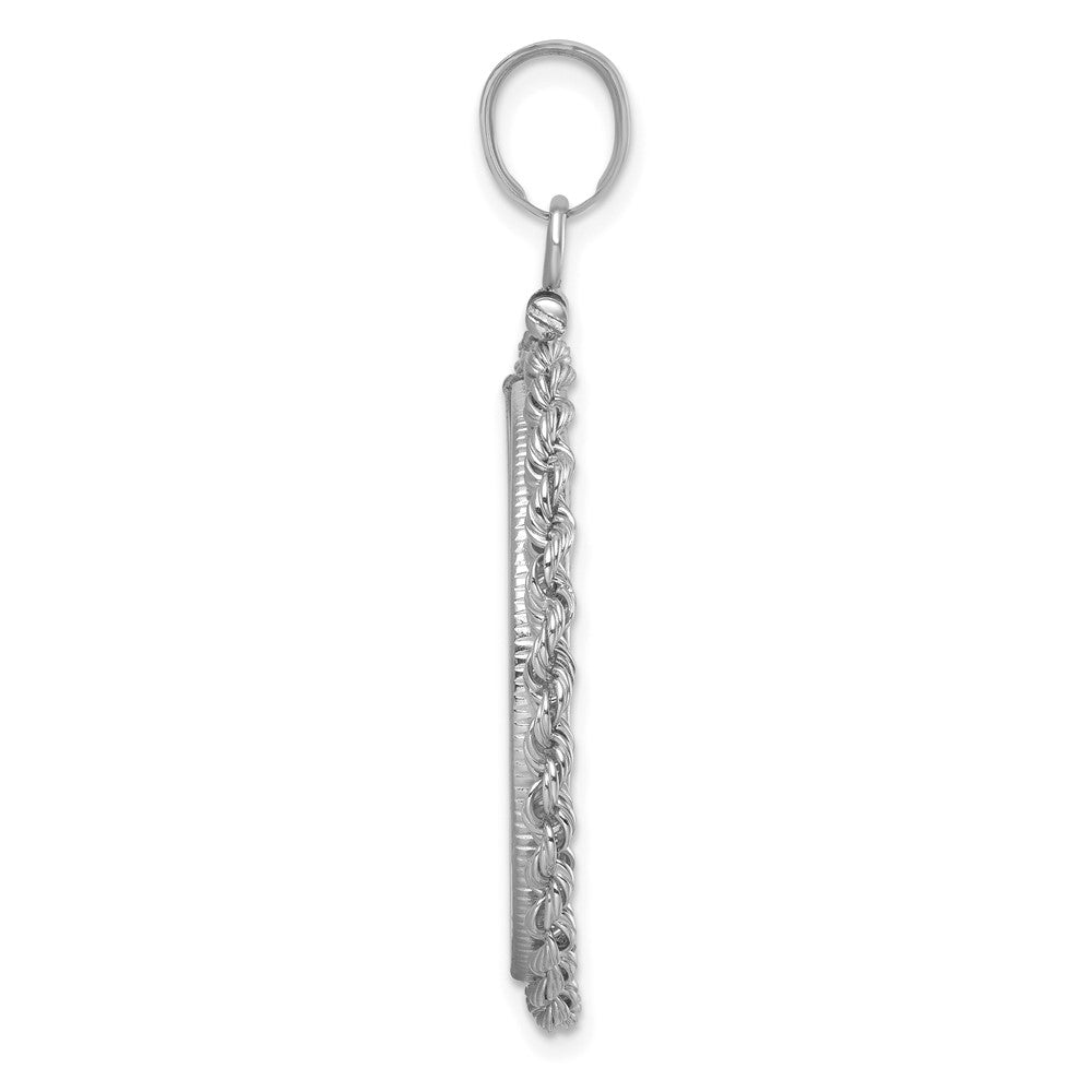 FJC Finejewelers 14 kt White Gold Rope 27.0mm x 2.35mm Screw Top Coin Bezel Pendant