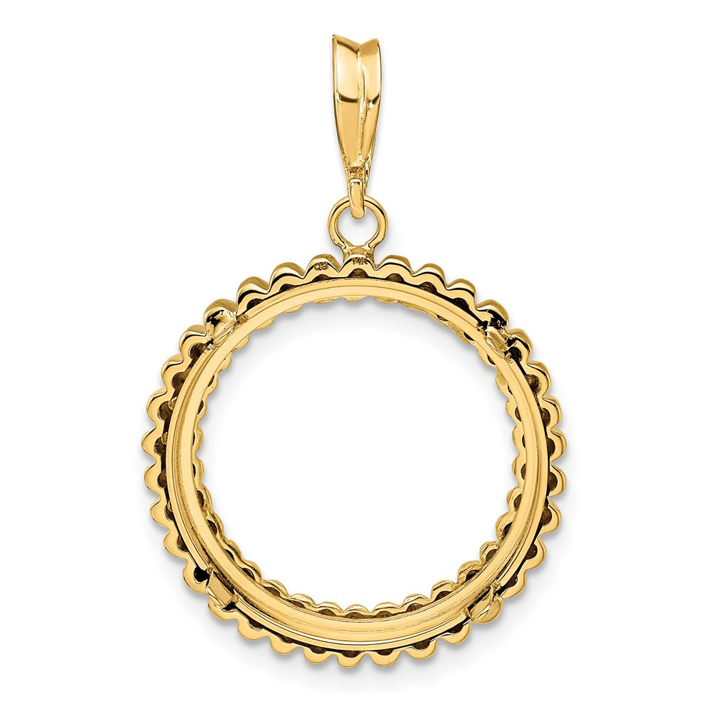 FJC Finejewelers 14 kt Yellow Gold Polished Fluted 18.0mm Prong Coin Bezel Pendant