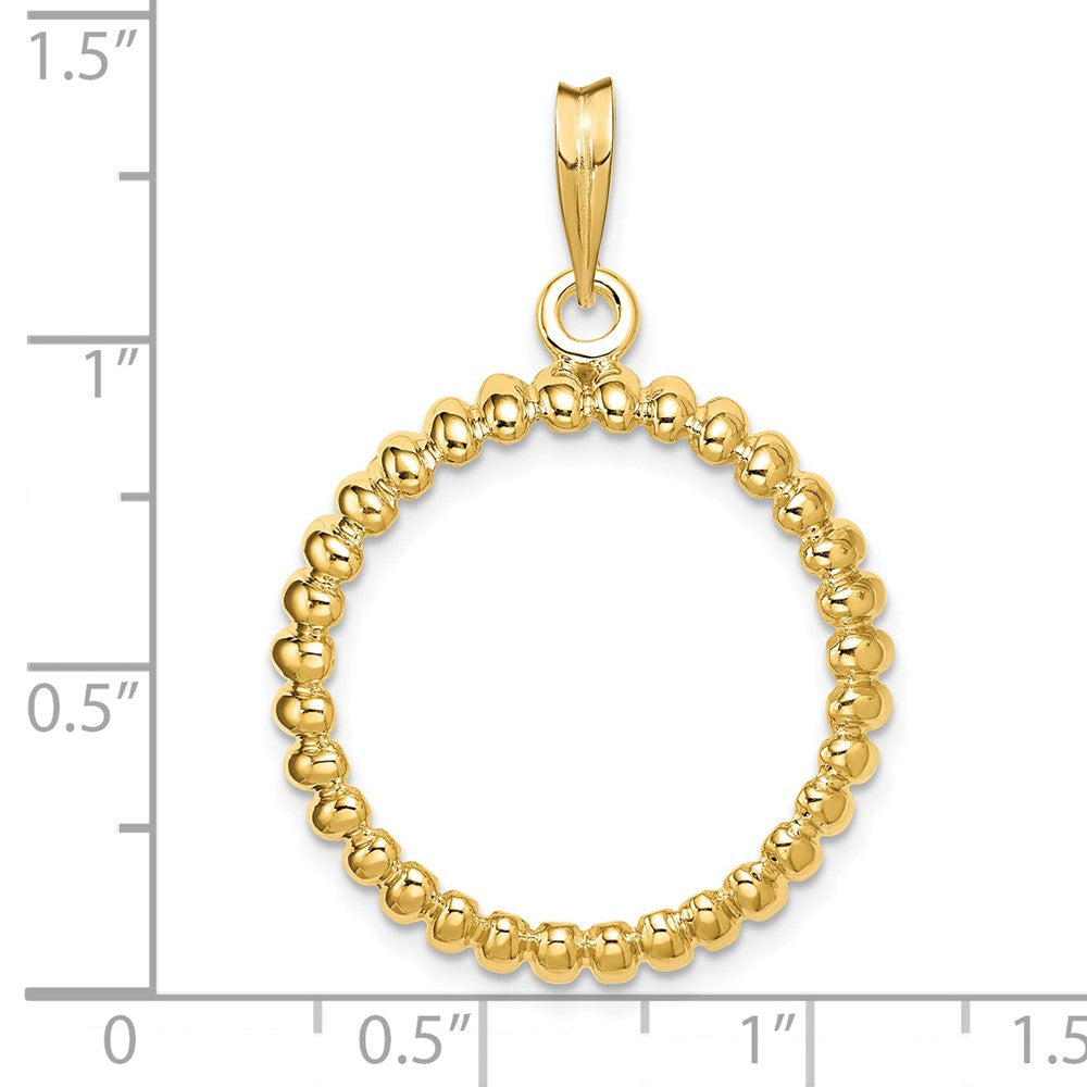 FJC Finejewelers 14 kt Yellow Gold Polished Fluted 21.6mm Prong Coin Bezel Pendant