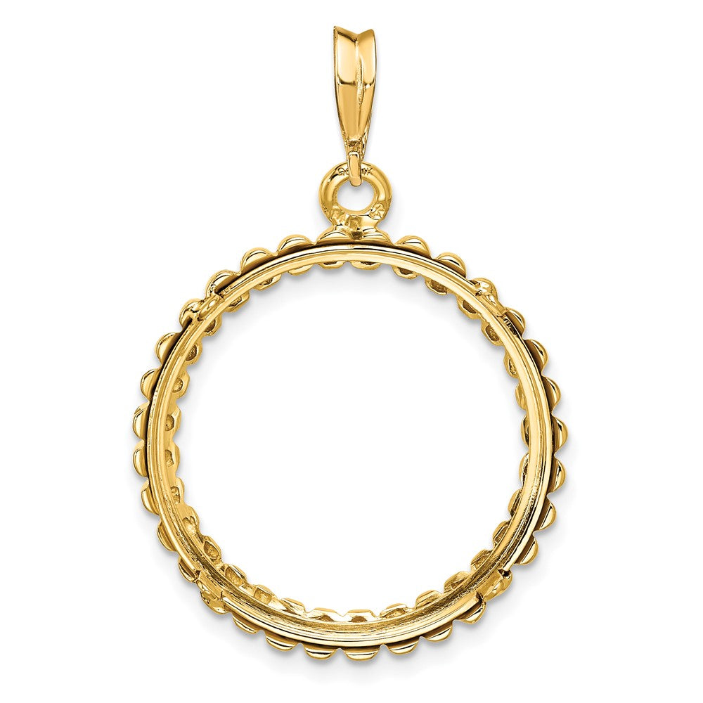 FJC Finejewelers 14 kt Yellow Gold Polished Fluted 21.6mm Prong Coin Bezel Pendant