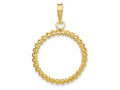FJC Finejewelers 14 kt Yellow Gold Polished Fluted 21.6mm Prong Coin Bezel Pendant