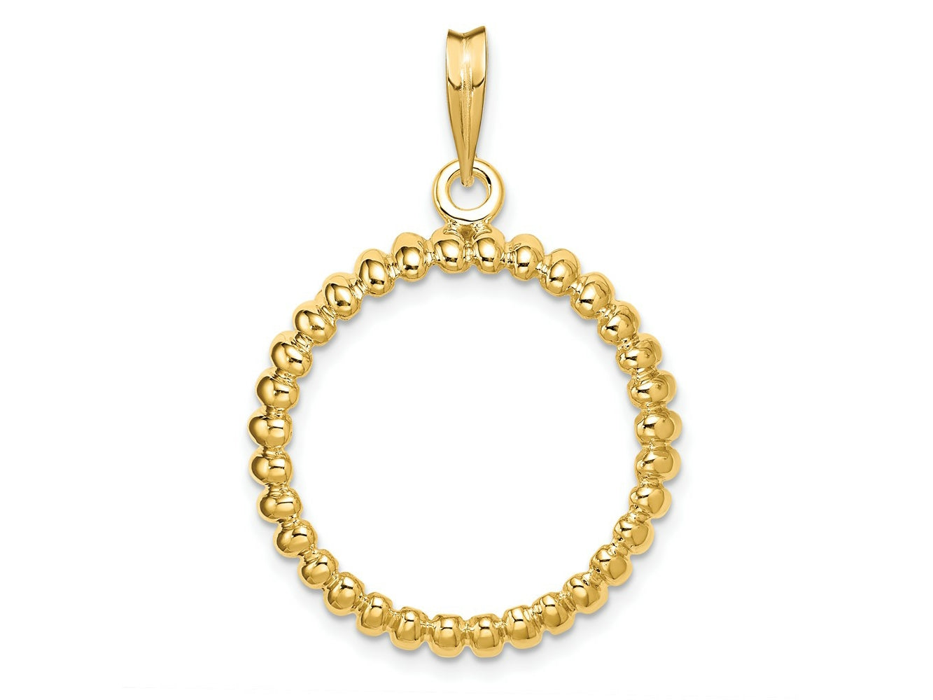 FJC Finejewelers 14 kt Yellow Gold Polished Fluted 21.6mm Prong Coin Bezel Pendant