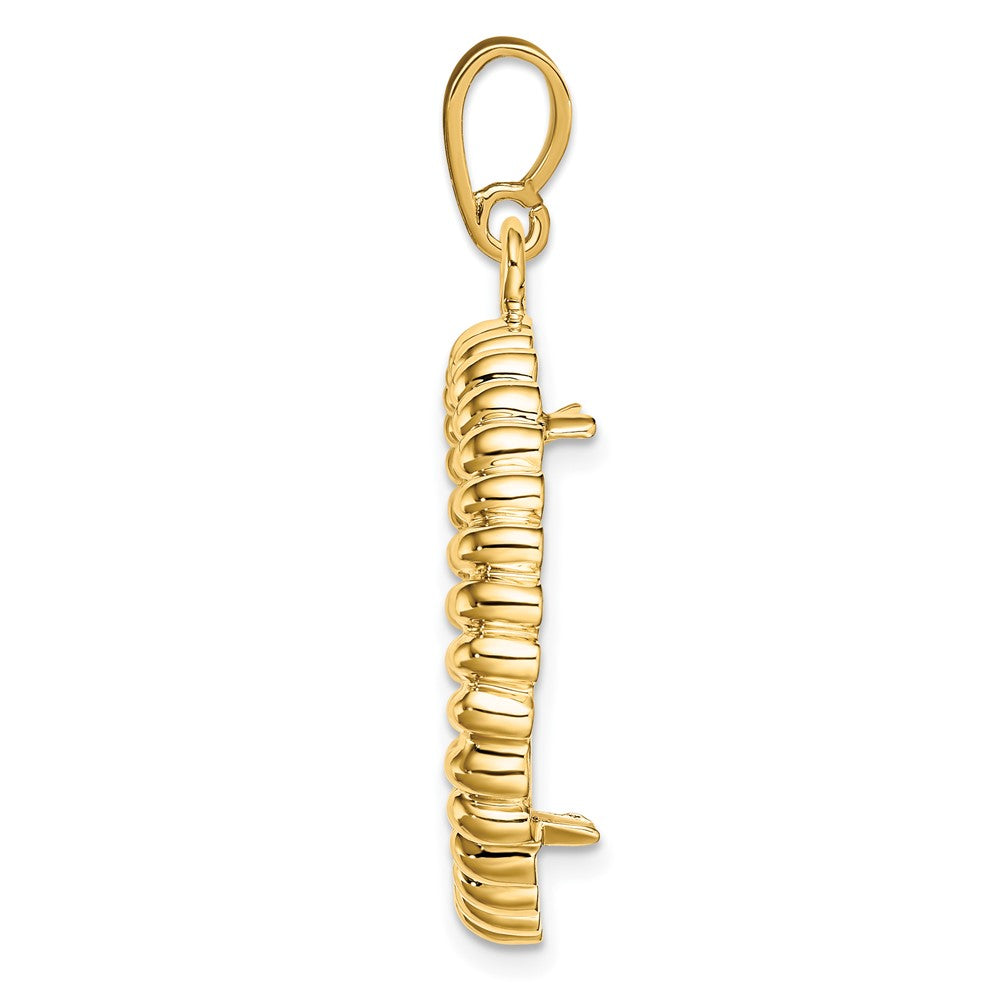 FJC Finejewelers 14 kt Yellow Gold Polished Fluted 22.0mm Prong Coin Bezel Pendant