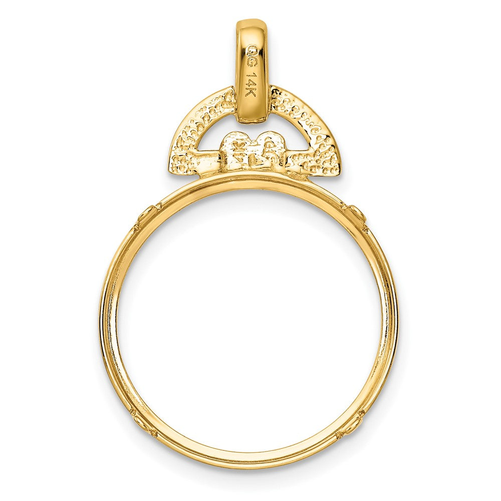 FJC Finejewelers 14 kt Yellow Gold Polished Rounded Motif 18.0mm Prong Coin Bezel Pendant