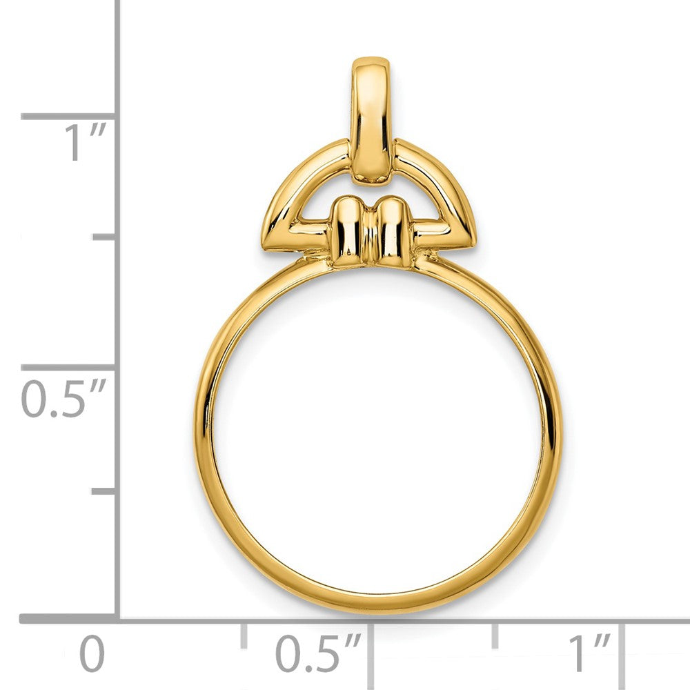 FJC Finejewelers 14 kt Yellow Gold Polished Rounded Motif 18.0mm Prong Coin Bezel Pendant