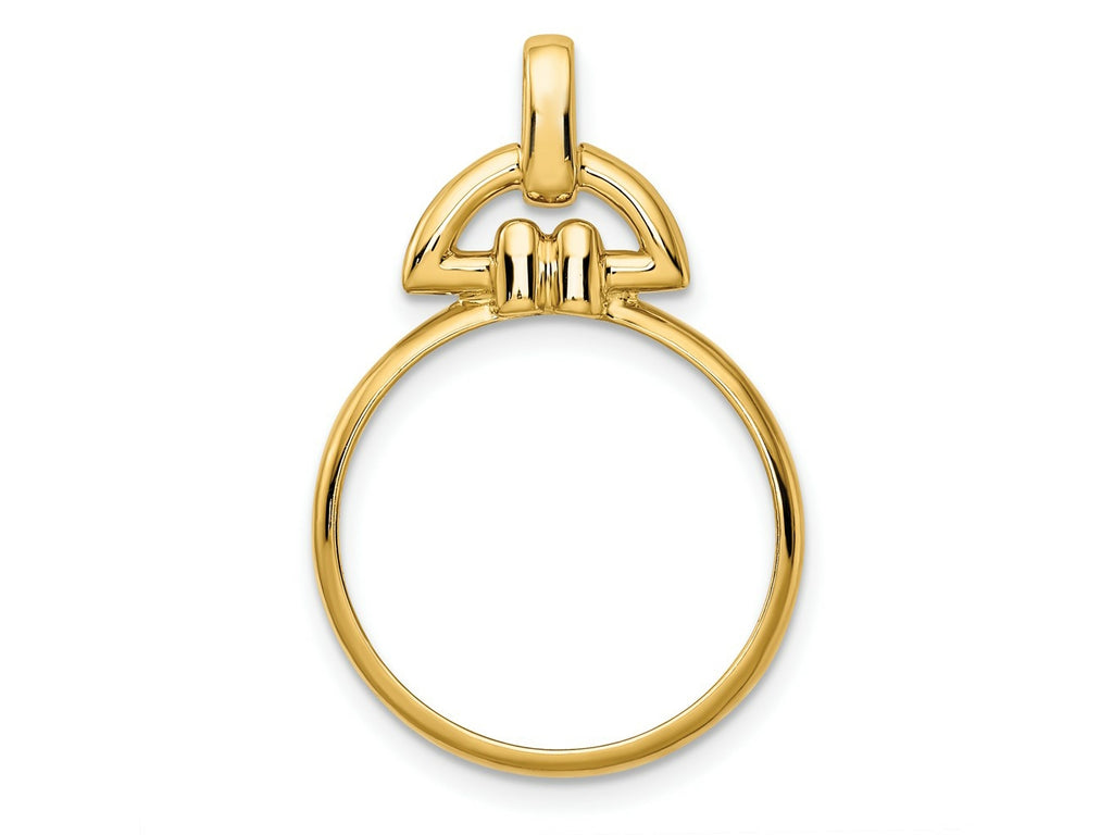 FJC Finejewelers 14 kt Yellow Gold Polished Rounded Motif 18.0mm Prong Coin Bezel Pendant