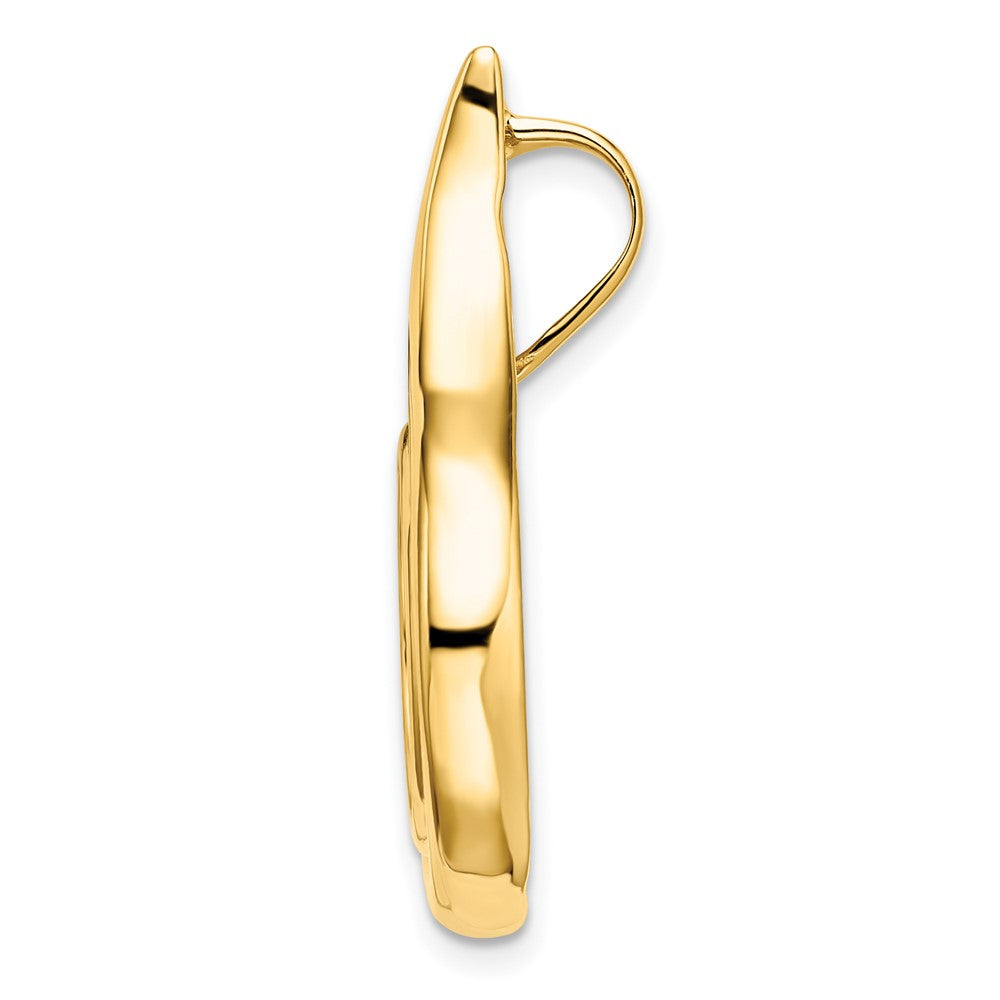 FJC Finejewelers 14 kt Yellow Gold Polished Curved Teardrop 14.0mm Prong Coin Bezel Pendant