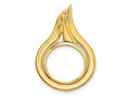 FJC Finejewelers 14 kt Yellow Gold Polished Curved Teardrop 14.0mm Prong Coin Bezel Pendant