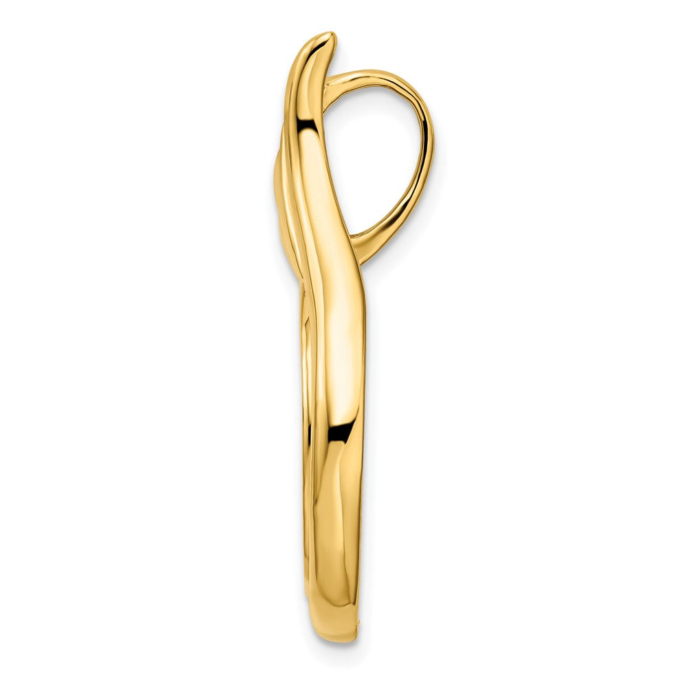 FJC Finejewelers 14 kt Yellow Gold Polished Curved Teardrop 16.5mm Prong Coin Bezel Pendant