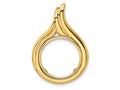 FJC Finejewelers 14 kt Yellow Gold Polished Curved Teardrop 16.5mm Prong Coin Bezel Pendant