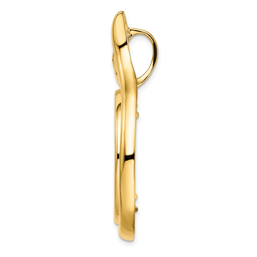 FJC Finejewelers 14 kt Yellow Gold Polished Curved Teardrop 27.0mm Prong Coin Bezel Pendant