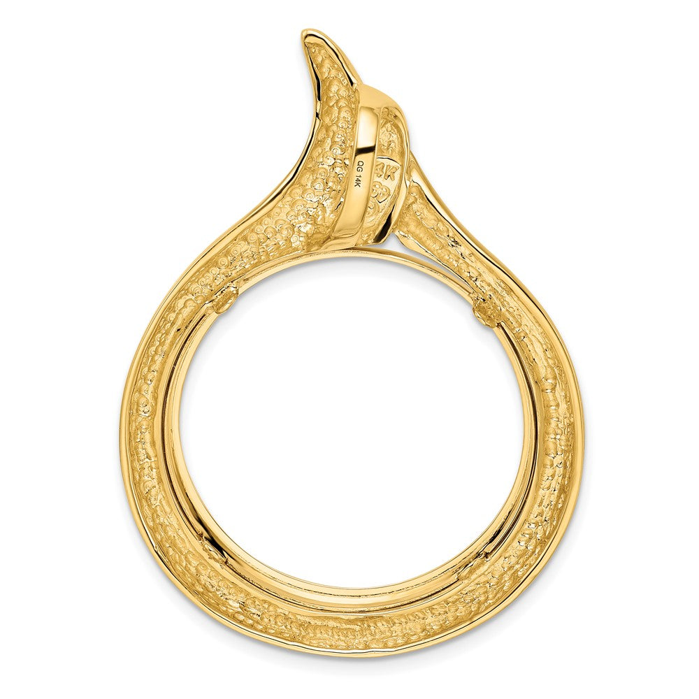 FJC Finejewelers 14 kt Yellow Gold Polished Curved Teardrop 27.0mm Prong Coin Bezel Pendant