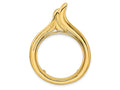 FJC Finejewelers 14 kt Yellow Gold Polished Curved Teardrop 27.0mm Prong Coin Bezel Pendant
