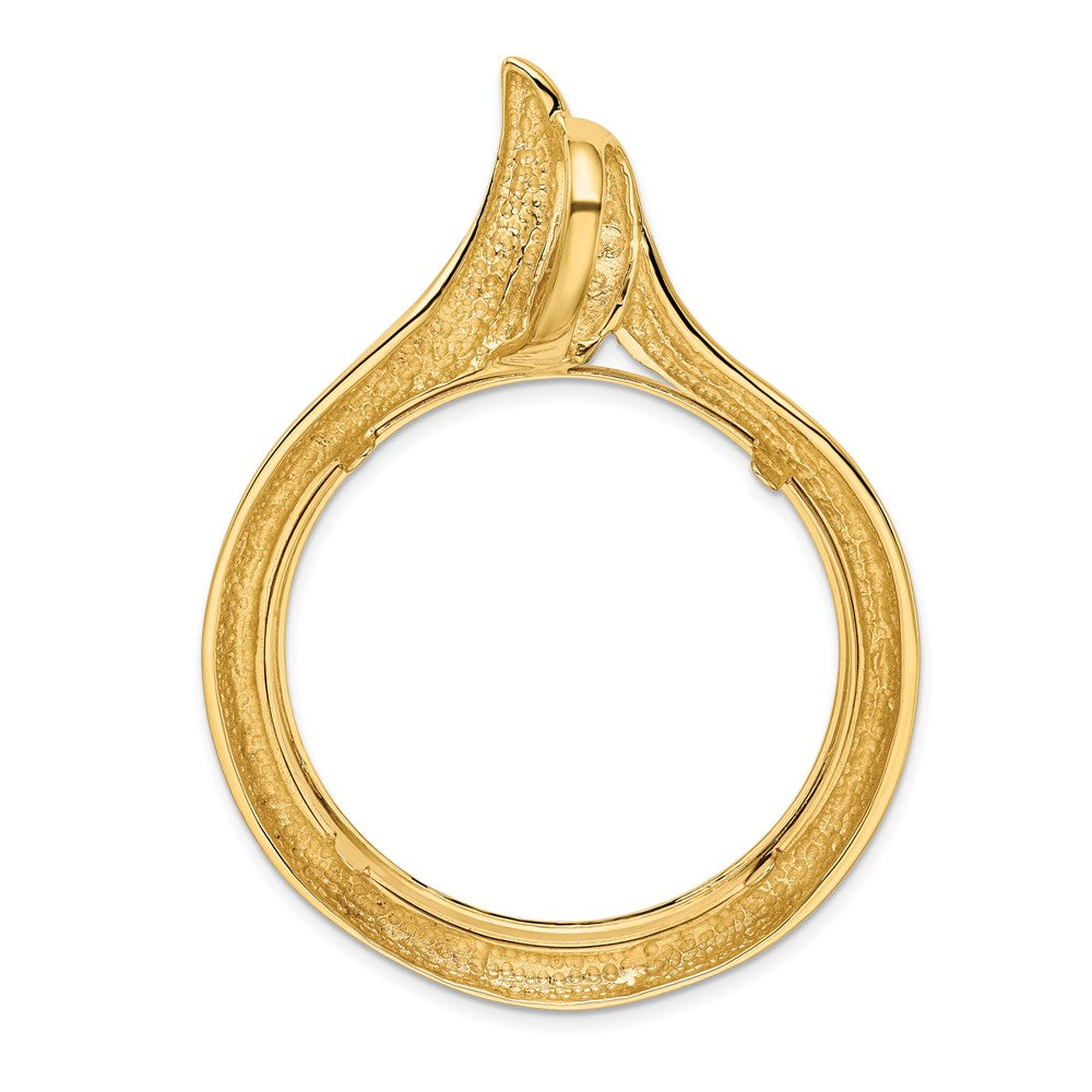 FJC Finejewelers 14 kt Yellow Gold Polished Curved Teardrop 34.2mm Prong Coin Bezel Pendant