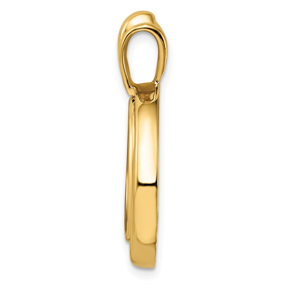 FJC Finejewelers 14 kt Yellow Gold Concentric Circle 16.5mm Prong Coin Bezel Pendant