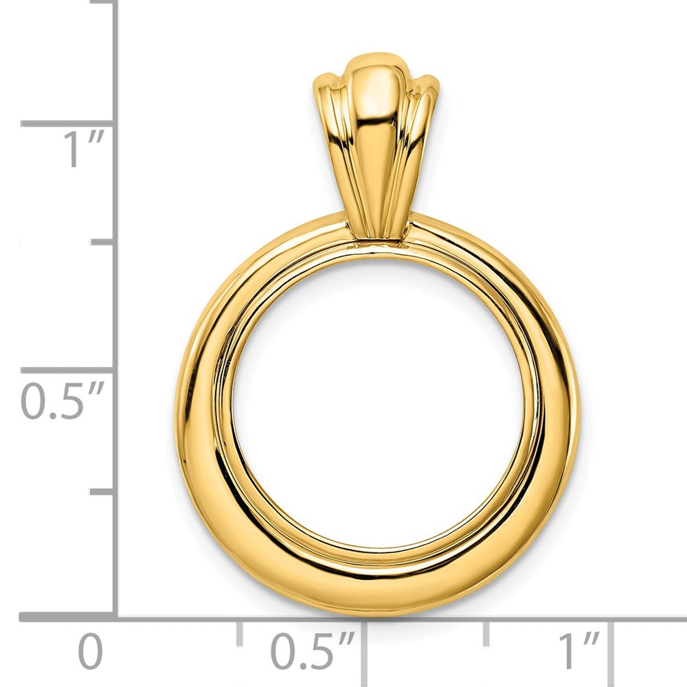FJC Finejewelers 14 kt Yellow Gold Concentric Circle 16.5mm Prong Coin Bezel Pendant