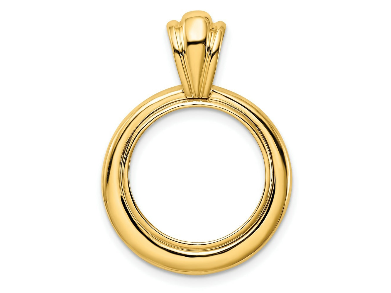 FJC Finejewelers 14 kt Yellow Gold Concentric Circle 16.5mm Prong Coin Bezel Pendant