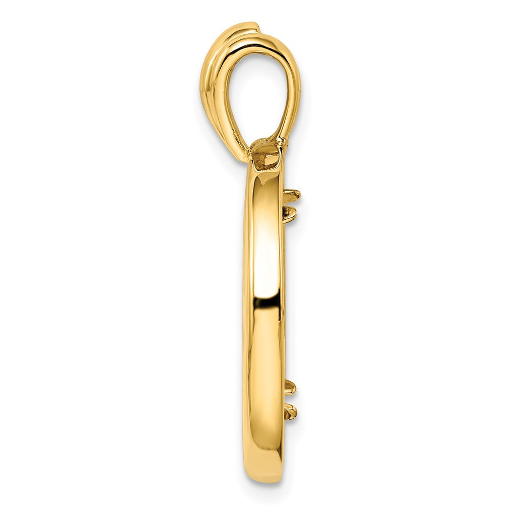 FJC Finejewelers 14 kt Yellow Gold Concentric Circle 17.8mm Prong Coin Bezel Pendant