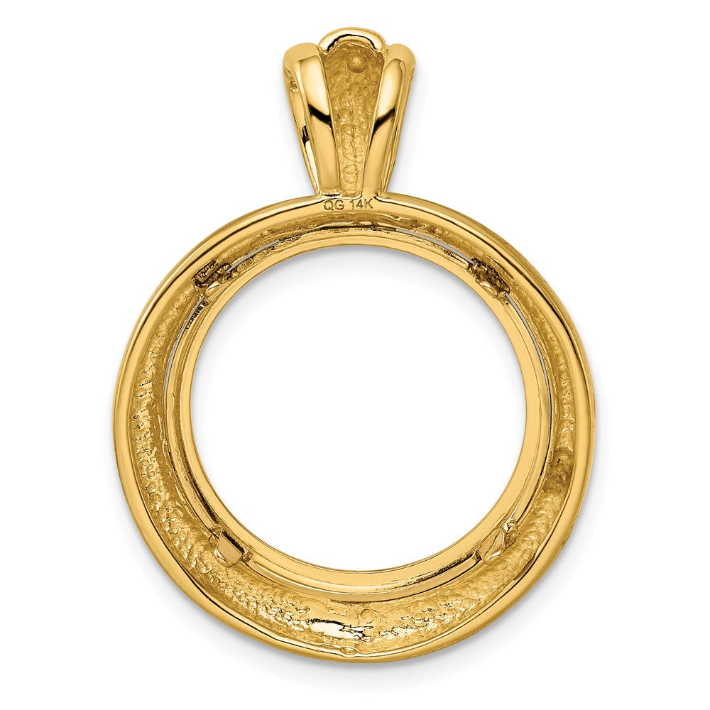 FJC Finejewelers 14 kt Yellow Gold Concentric Circle 17.8mm Prong Coin Bezel Pendant