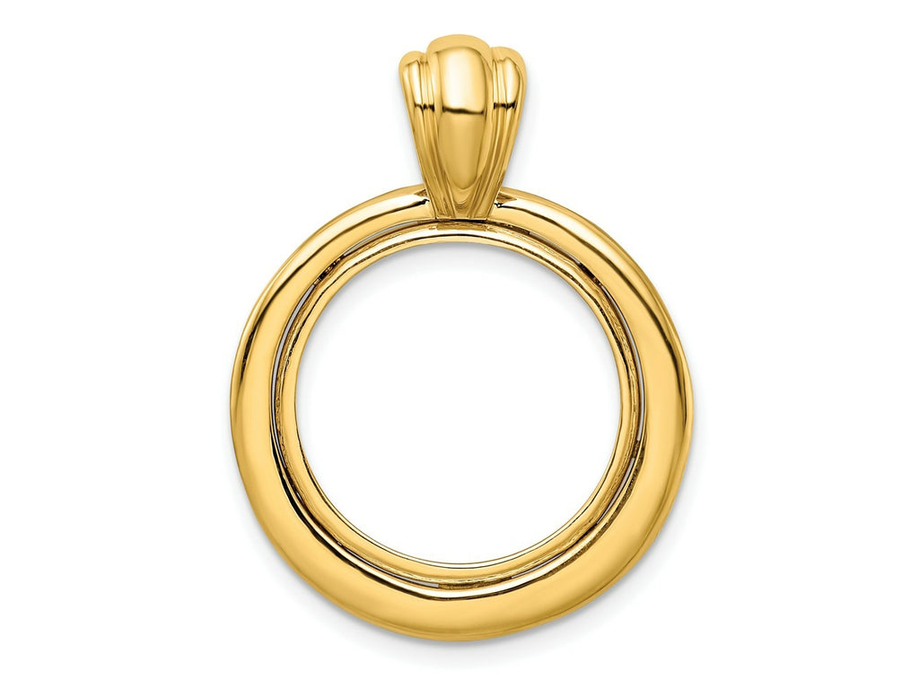 FJC Finejewelers 14 kt Yellow Gold Concentric Circle 17.8mm Prong Coin Bezel Pendant