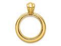 FJC Finejewelers 14 kt Yellow Gold Concentric Circle 17.8mm Prong Coin Bezel Pendant