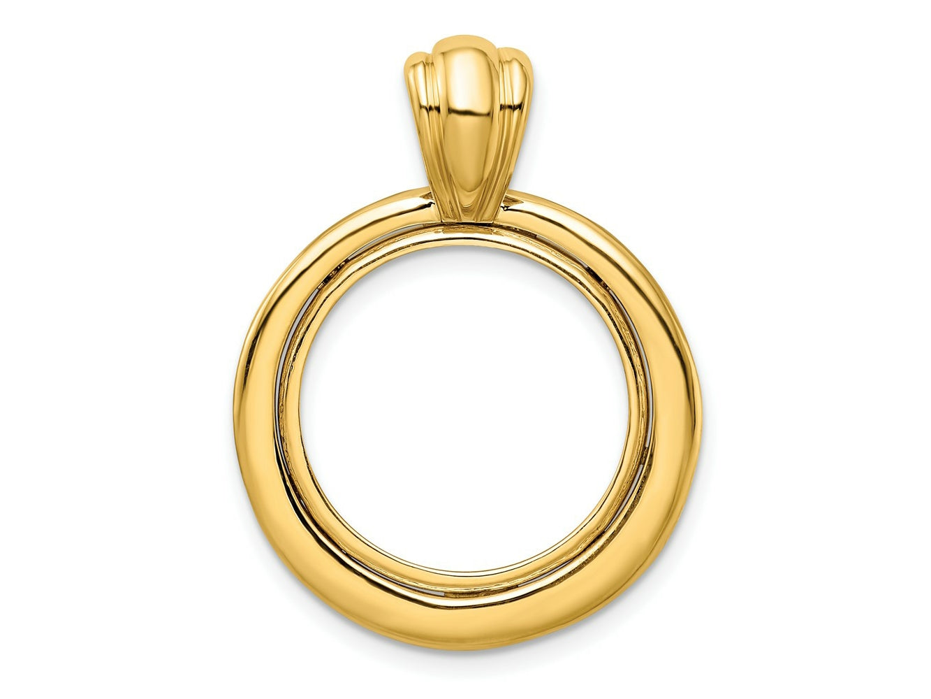 FJC Finejewelers 14 kt Yellow Gold Concentric Circle 17.8mm Prong Coin Bezel Pendant