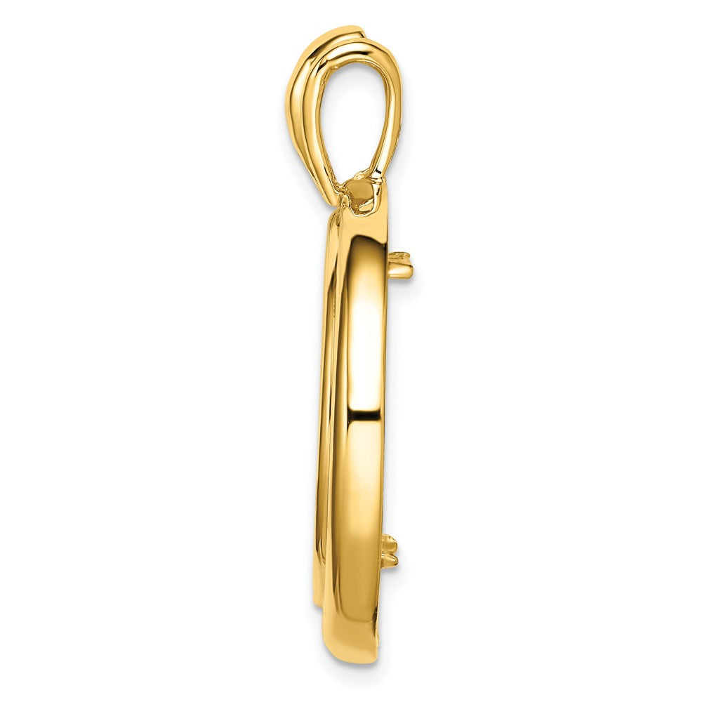 FJC Finejewelers 14 kt Yellow Gold Concentric Circle 21.6mm Prong Coin Bezel Pendant