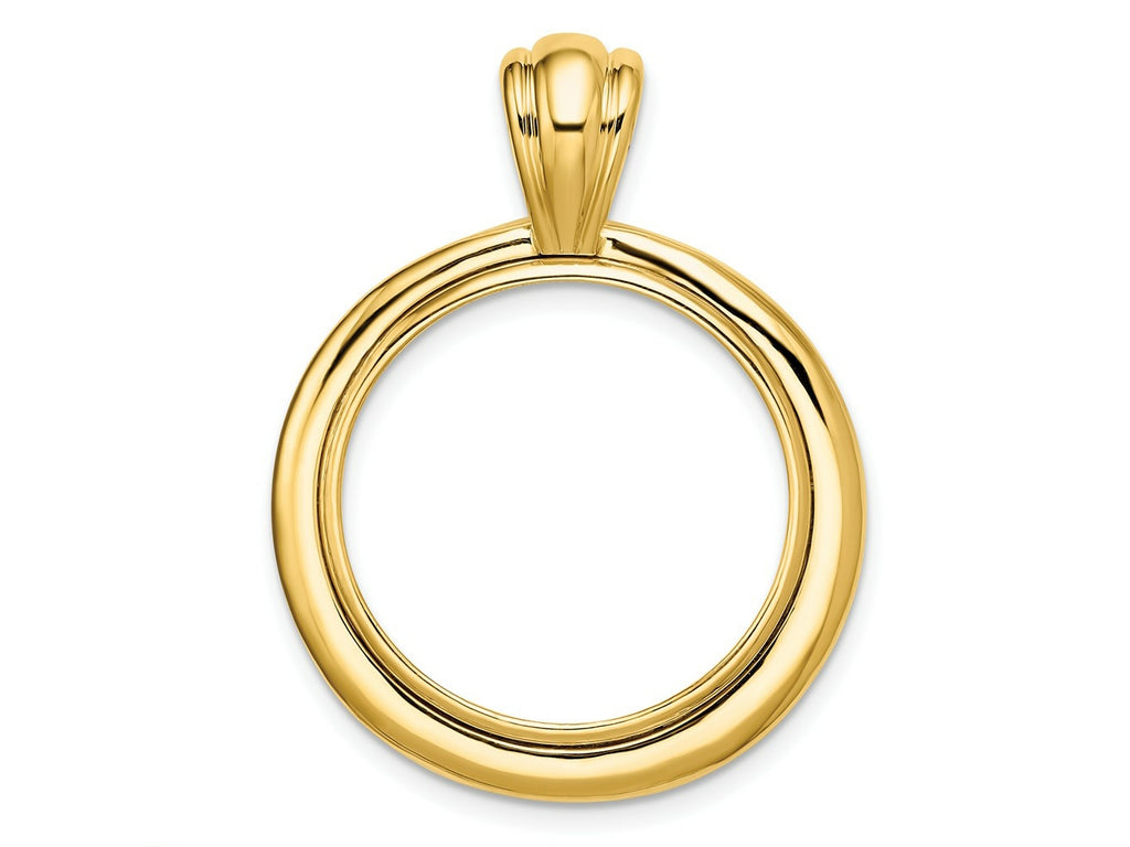 FJC Finejewelers 14 kt Yellow Gold Concentric Circle 21.6mm Prong Coin Bezel Pendant