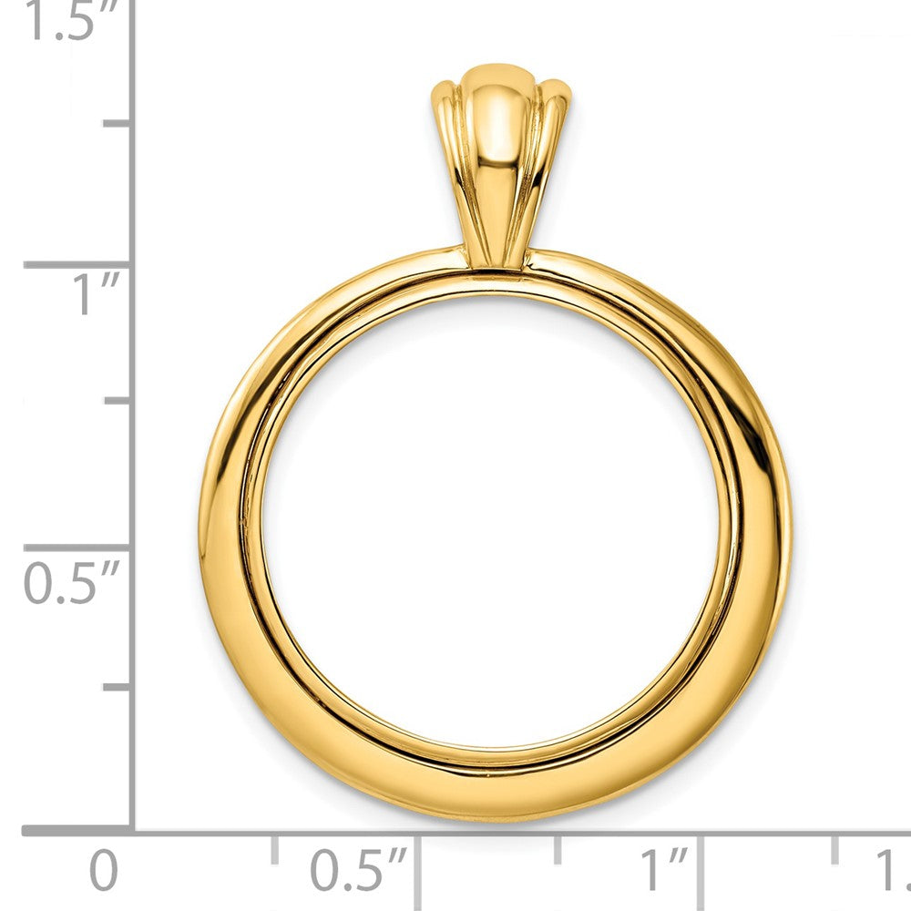 FJC Finejewelers 14 kt Yellow Gold Concentric Circle 22.0mm Prong Coin Bezel Pendant